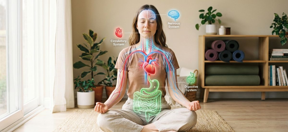 Visualización del sistema nervioso y sus beneficios con yoga