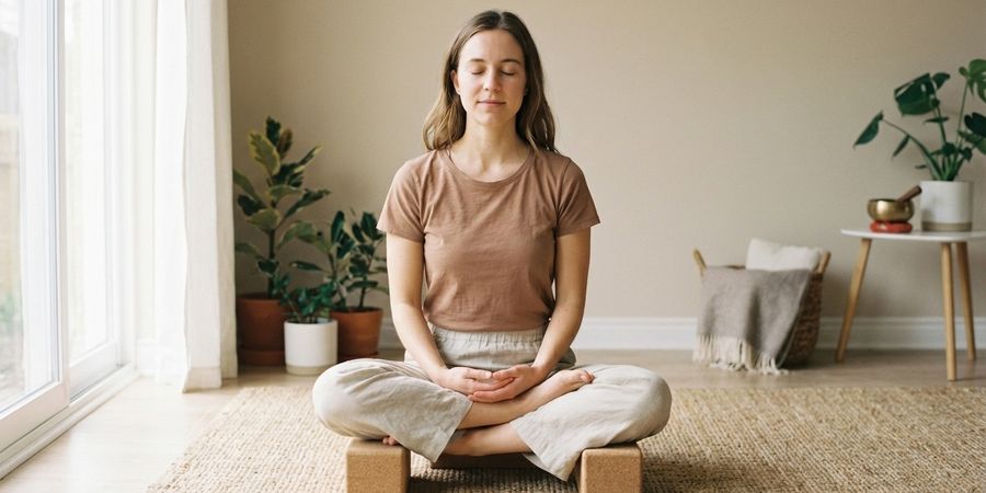 Meditación sentada con bloques de soporte