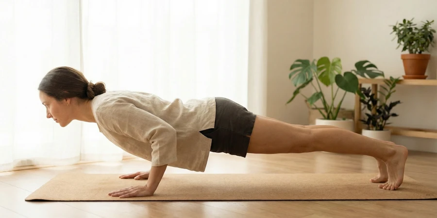 Errores comunes en Chaturanga: codos abiertos y caderas caídas