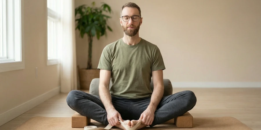 Ejercicios de estiramiento con correa de yoga para piernas