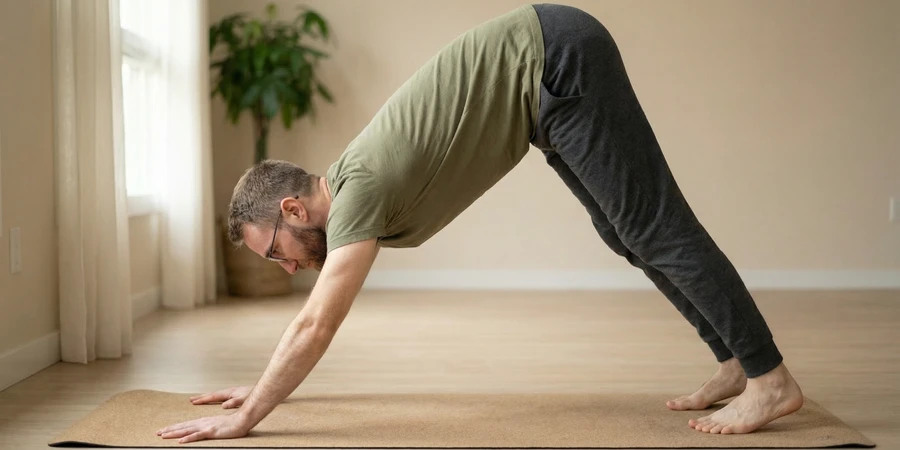 Practicante eligiendo la esterilla de yoga perfecta para su nivel y estilo
