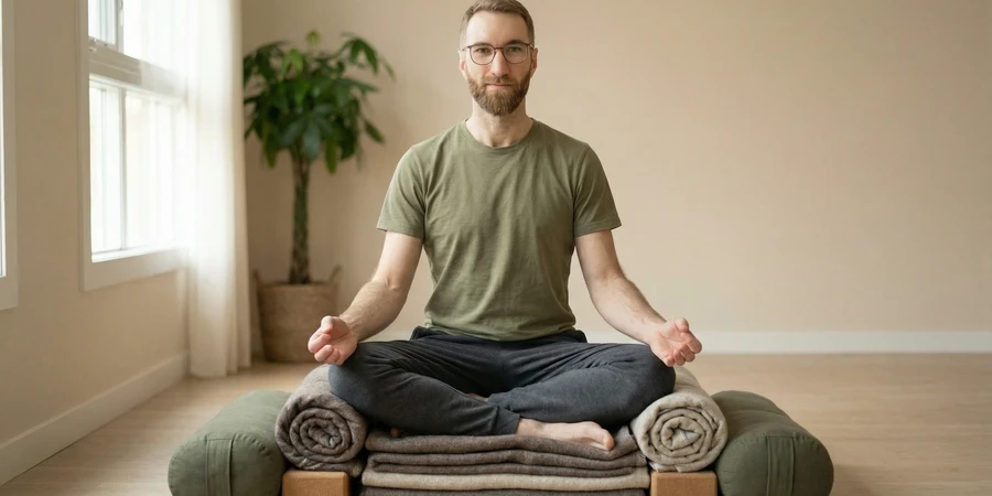 Uso de manta para elevar caderas en postura sentada