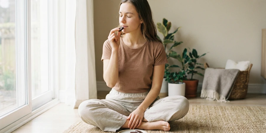 Momento de atención plena observando la respiración