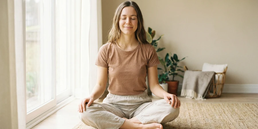 Espacio tranquilo preparado para meditación diaria