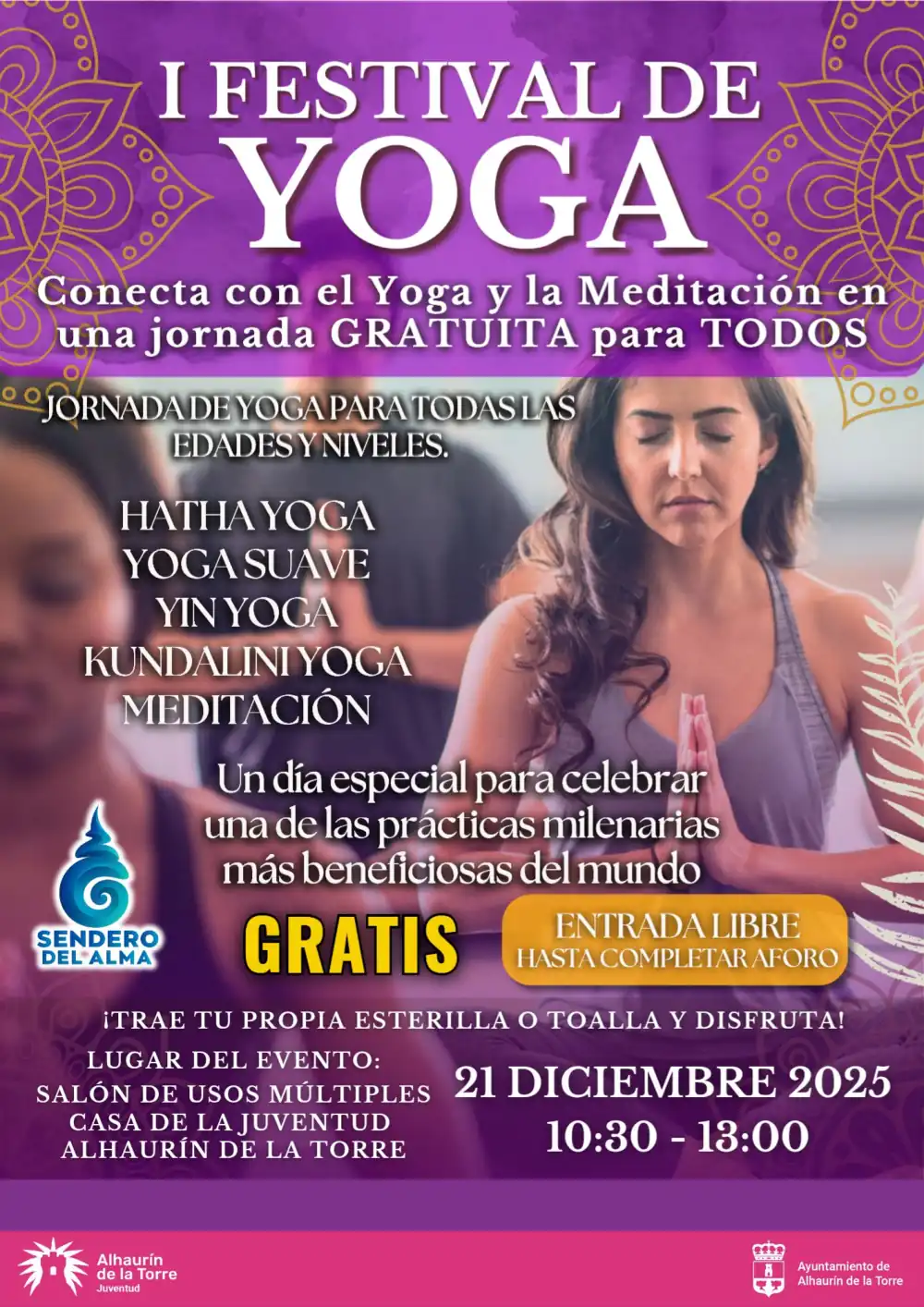 Cartel del I Festival de Yoga en Alhaurín de la Torre