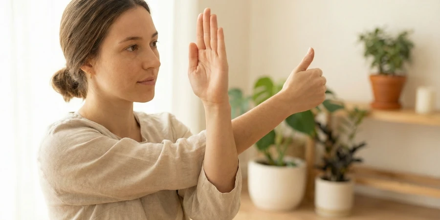 Modificación de la postura del águila para principiantes con apoyo en la pared
