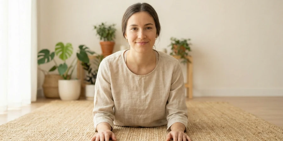 Secuencia paso a paso mostrando cómo entrar en la postura de la cobra correctamente