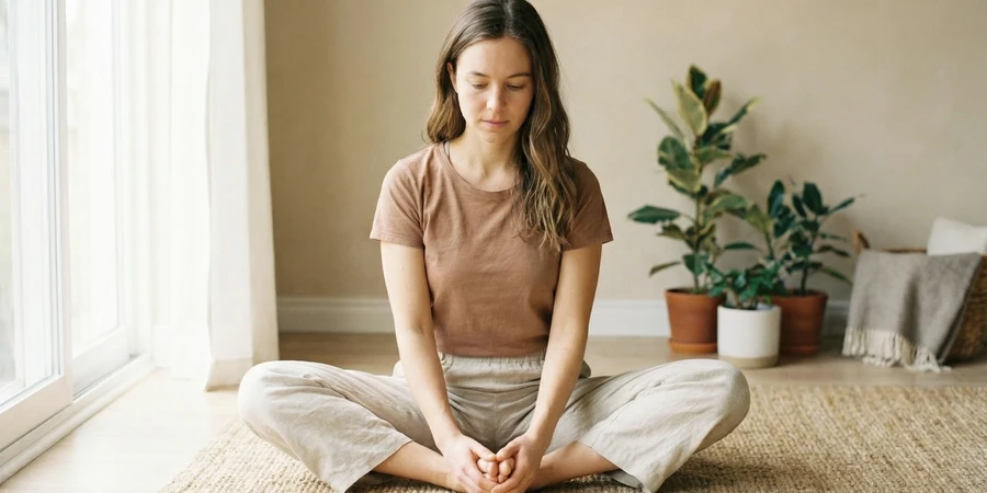 Posición correcta de las manos y la espalda en loto