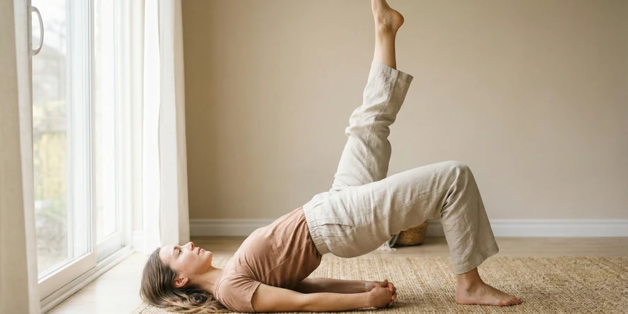 Alineación correcta de pies y rodillas en el puente