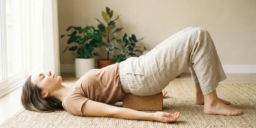 Apertura de pecho en Setu Bandhasana