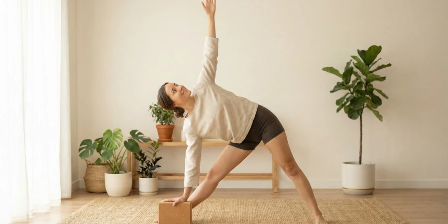 Modificaciones con bloque en la postura del triángulo