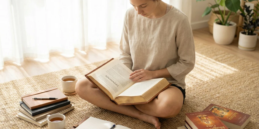 Practicante manteniendo disciplina y consistencia en su sadhana diaria