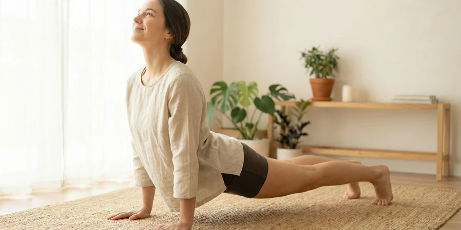 Demostración de las posturas clave del Surya Namaskar con alineación correcta