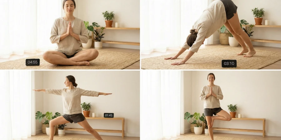 Rutina relajante de yoga antes de dormir para mejorar el sueño