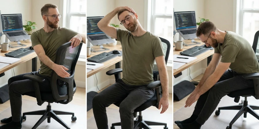 Estiramiento de caderas y muñecas para aliviar tensión acumulada