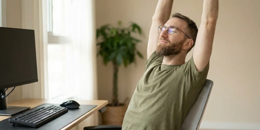 Rutina completa de yoga en silla integrada en la jornada laboral